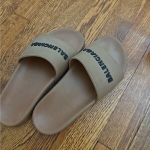 Balenciaga Beige Slide Sandals